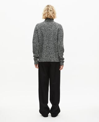 The Kooples MEN BLACK WHITE black and white turtleneck sweater
