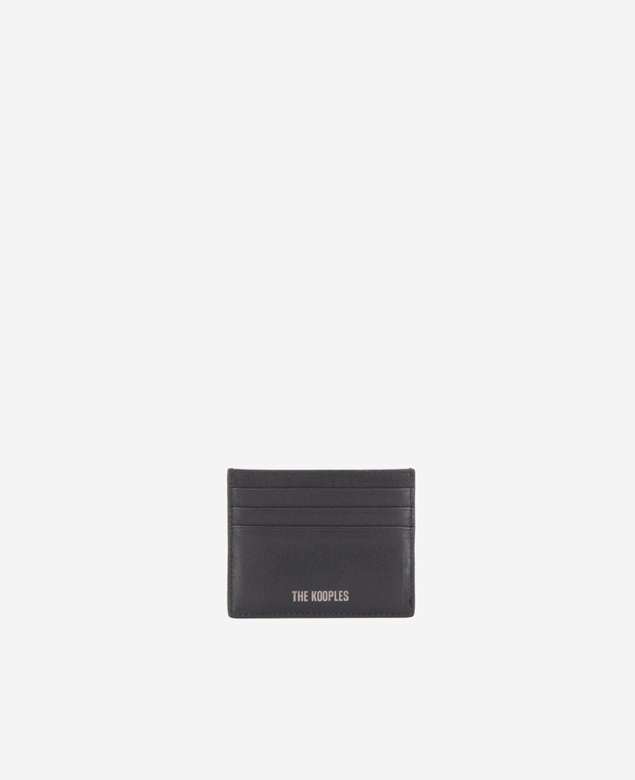 The Kooples H BLACK black leather card holder with skull