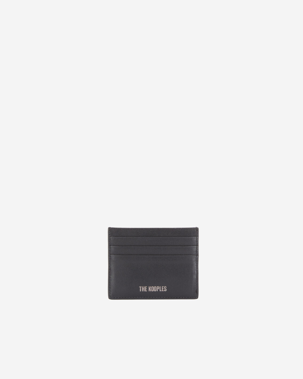 The Kooples HOMME BLACK porte cartes en cuir noir avec tête de mort