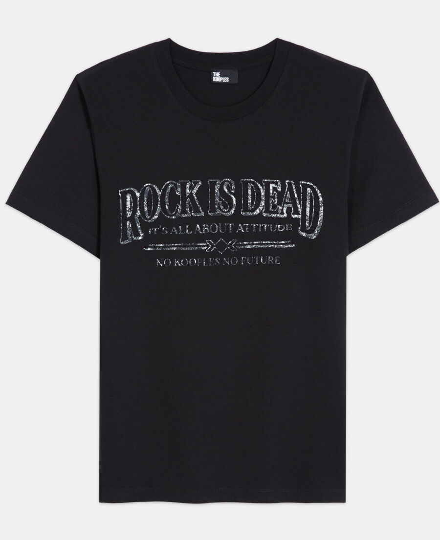 black t-shirt with screen print