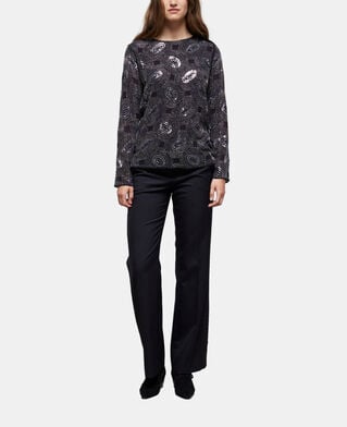 The Kooples WOMEN BLACK black top with rhinestones