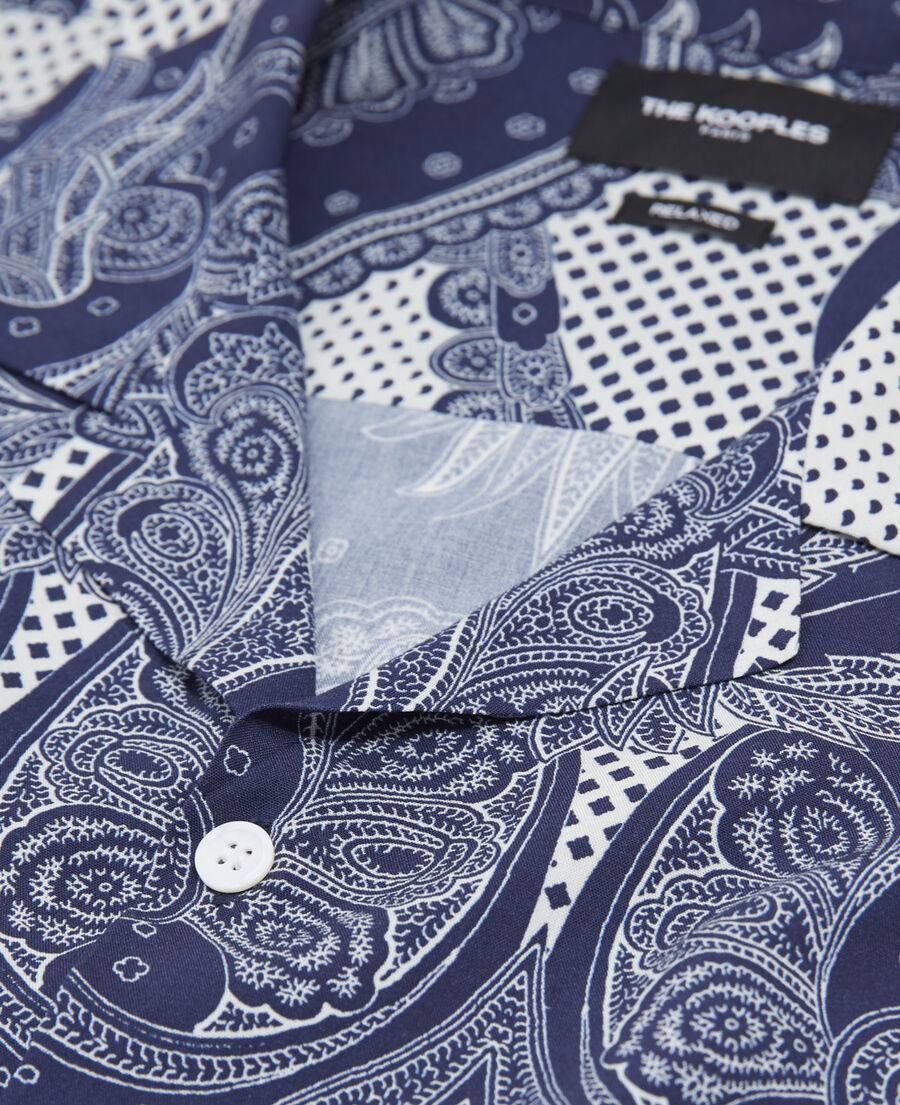 The Kooples HOMME BLUE chemise col requin bleue