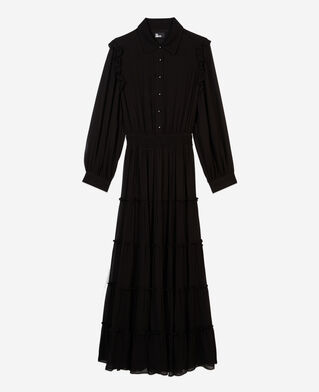 The Kooples F BLACK long black dress with ruffles