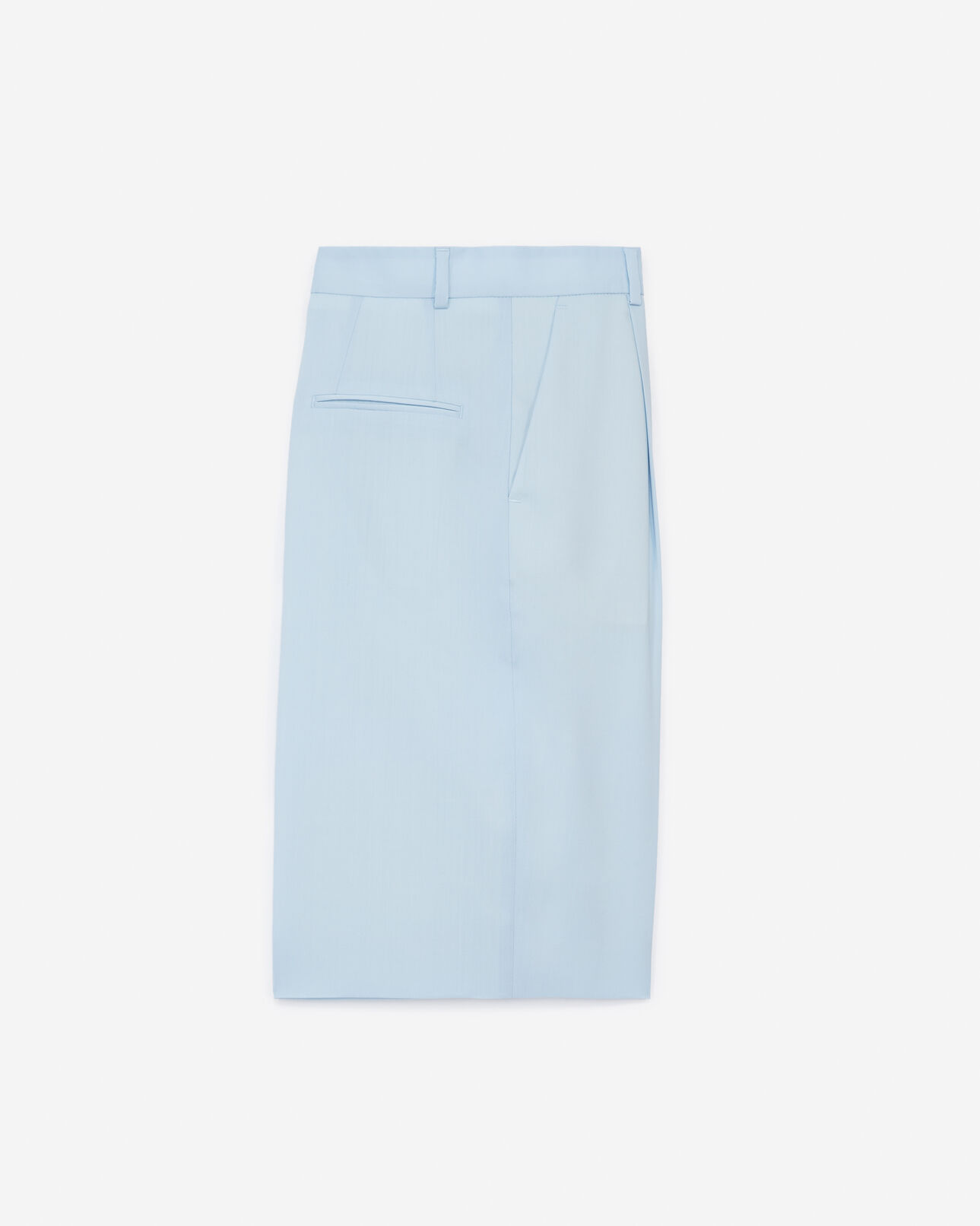 The Kooples WOMEN BLUE sky blue wool bermuda shorts with creases