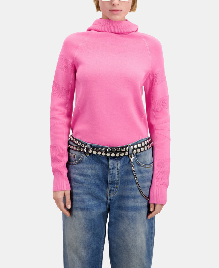 pink balaclava sweater