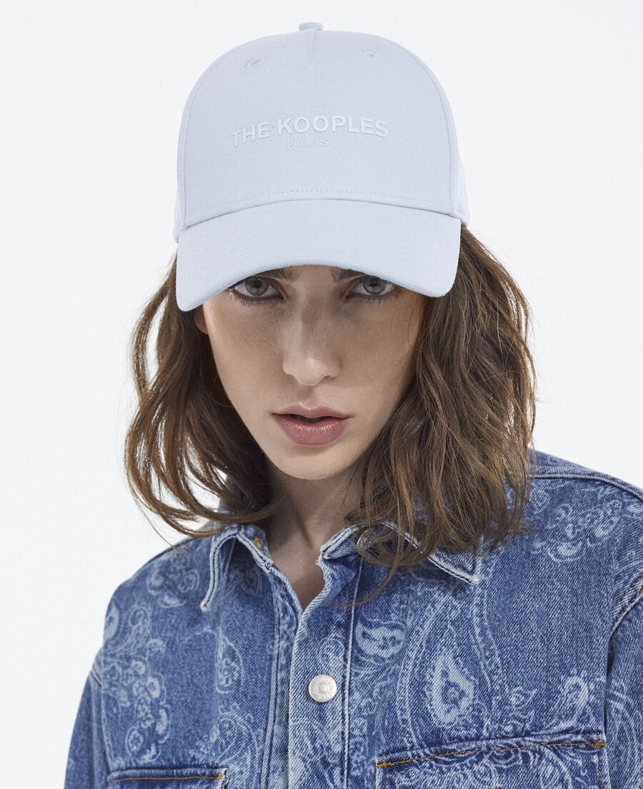 blue cap with logo