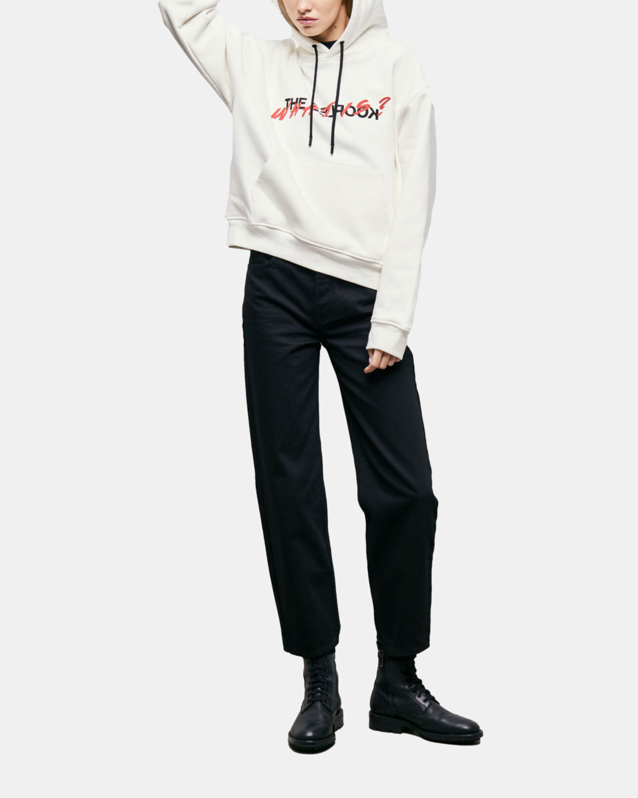 The Kooples MUJER ECRU sudadera blanco crudo serigrafía what is