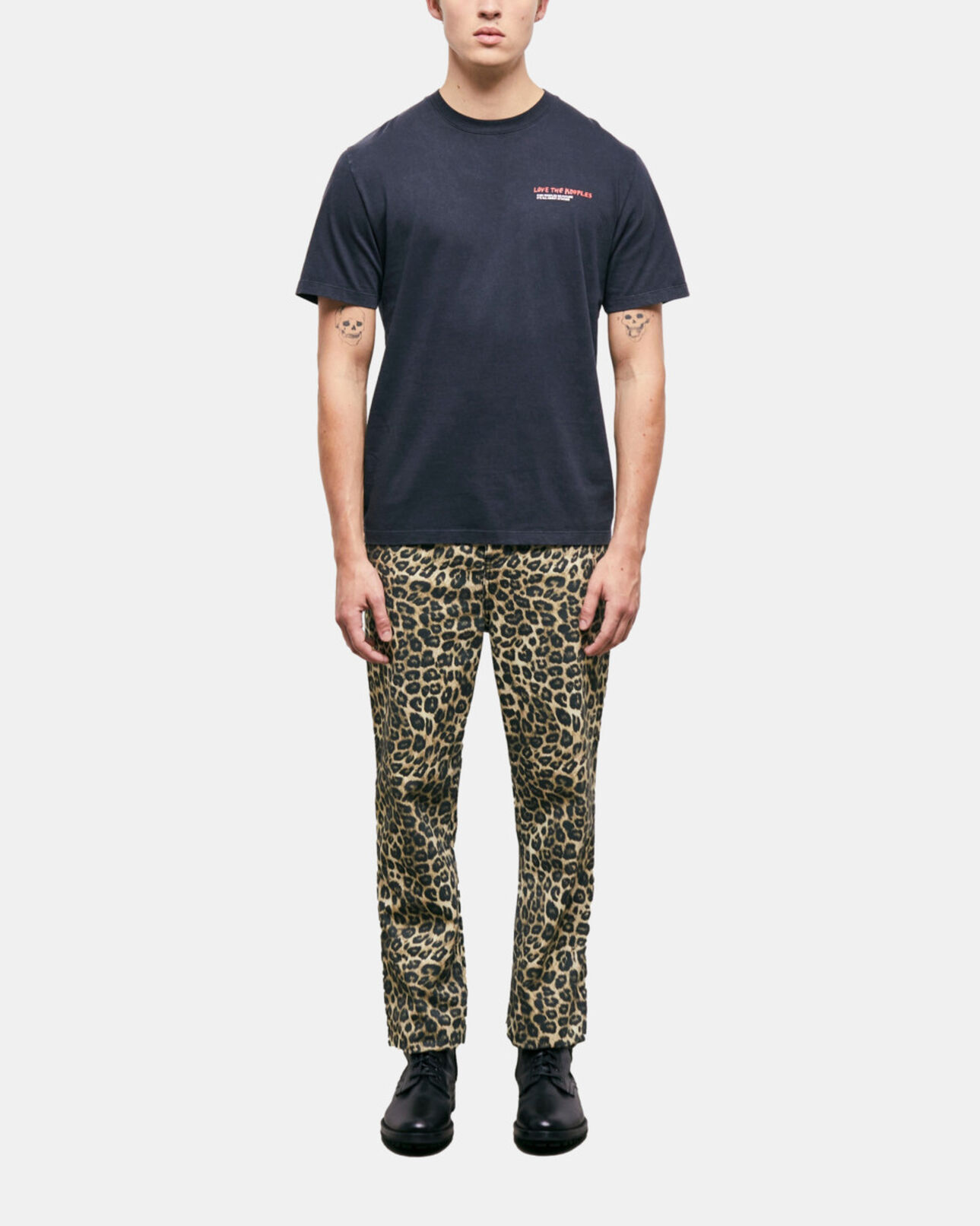 The Kooples HOMME BLACK WASHED t-shirt homme love kooples noir