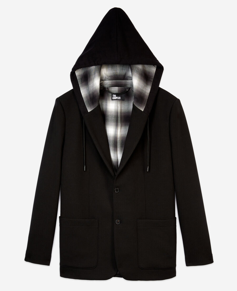 black jacket with hood