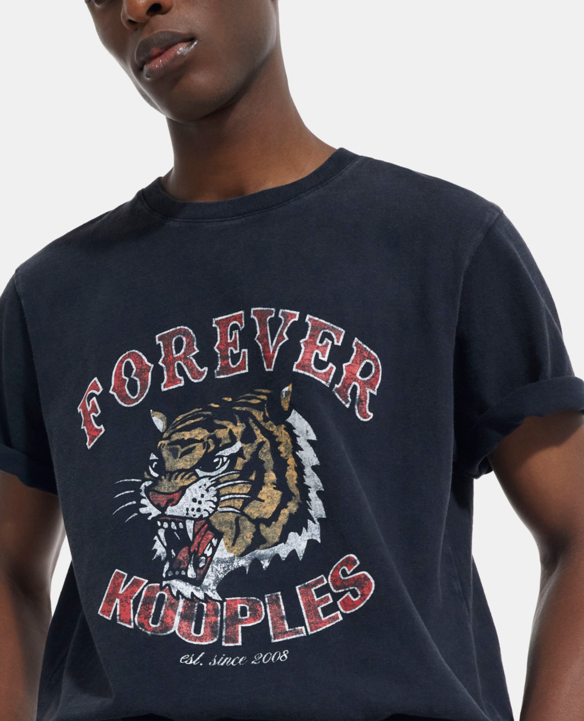 Black T-shirt, BLACK WASHED, hi-res image number null