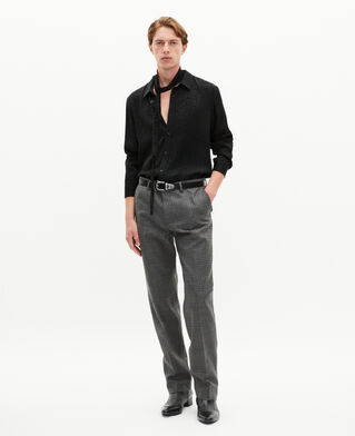 The Kooples MEN BLACK black leopard jacquard shirt