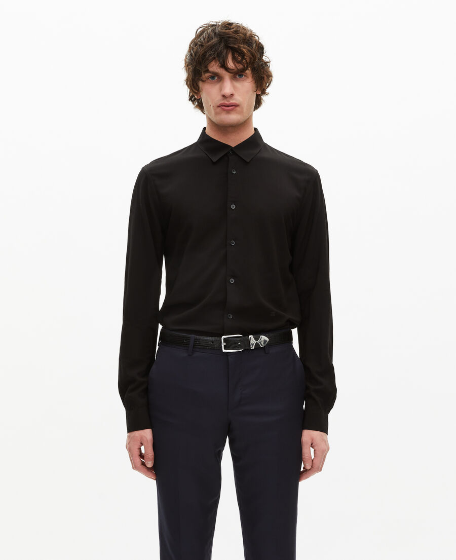 The Kooples HOMME BLACK chemise noire avec broderie