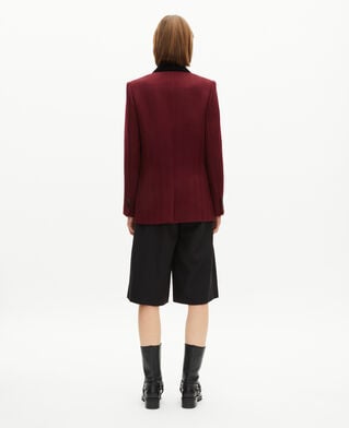 The Kooples F WINE RED jacket with burgundy velvet collar