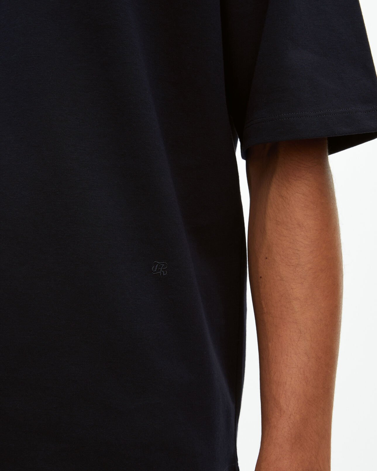 The Kooples HERREN NAVY weites, einfarbiges t-shirt in marineblau