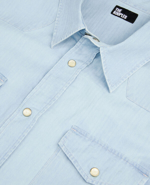 The Kooples H BLUE BEIGE blue denim shirt