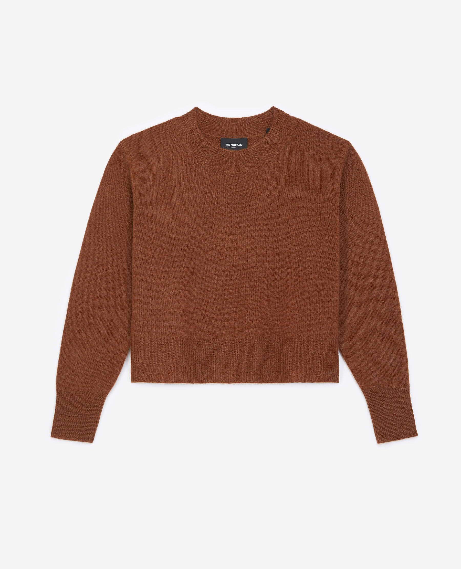 Plain tobacco brown cashmere sweater The Kooples