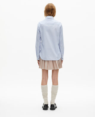 The Kooples FEMME BLUE / WHITE chemise à rayures en popeline bleue