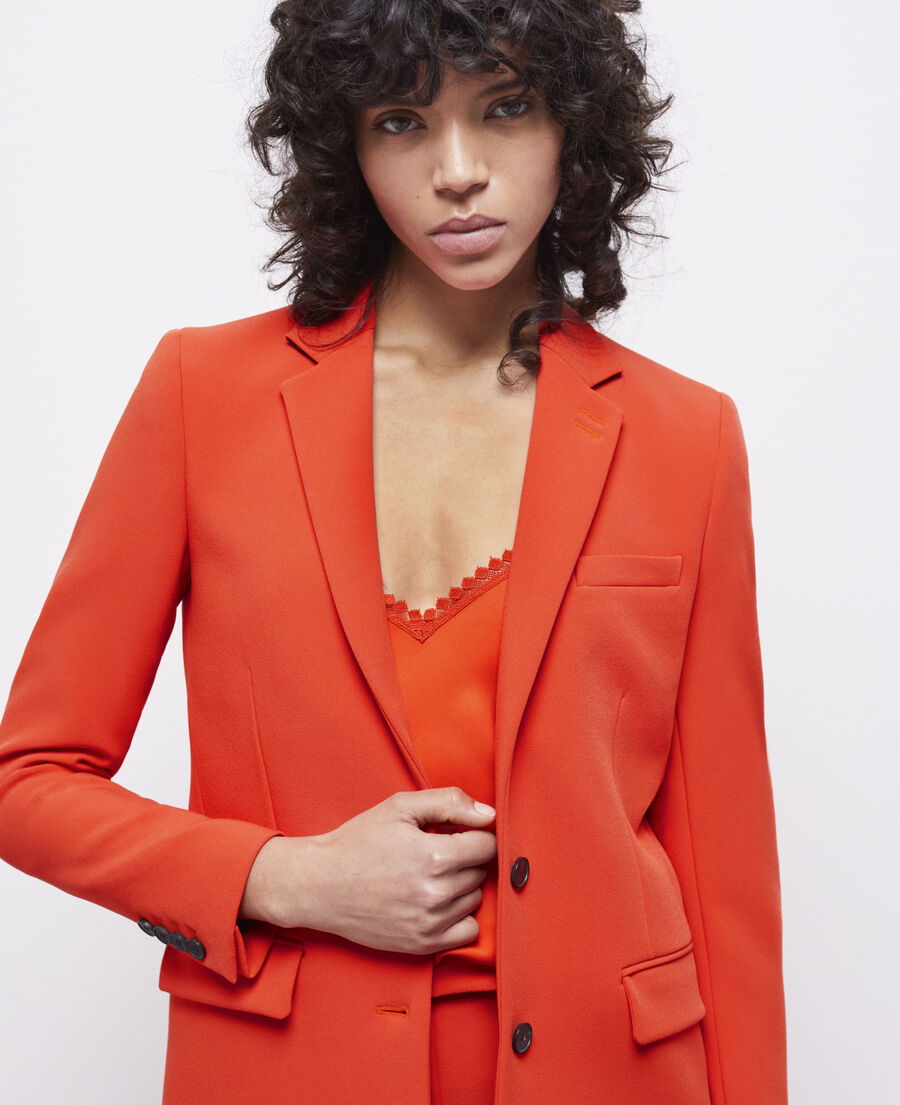 orange crêpe suit jacket