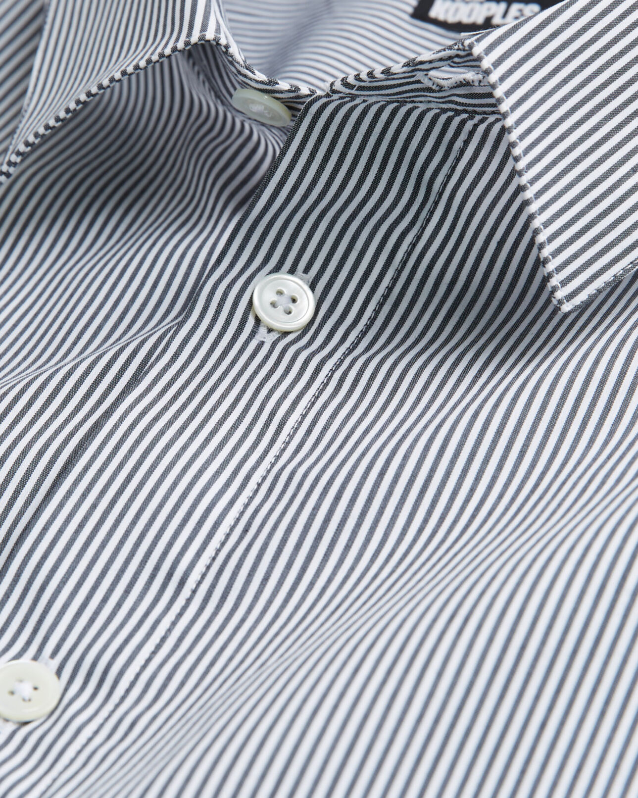 The Kooples HOMME GREY-WHITE chemise col classique à rayures