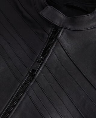 The Kooples HOMME BLACK blouson biker en cuir noir