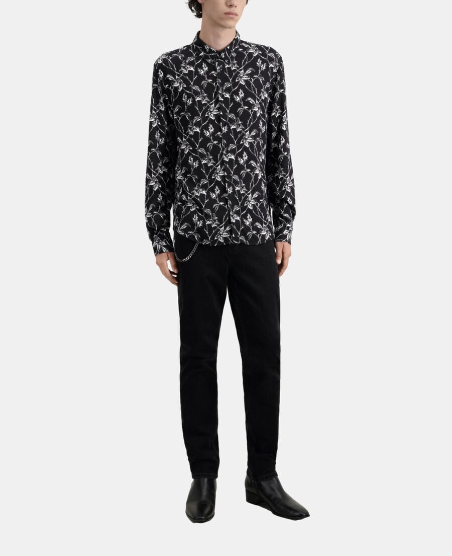 The Kooples HERREN BLACK WHITE bedrucktes hemd