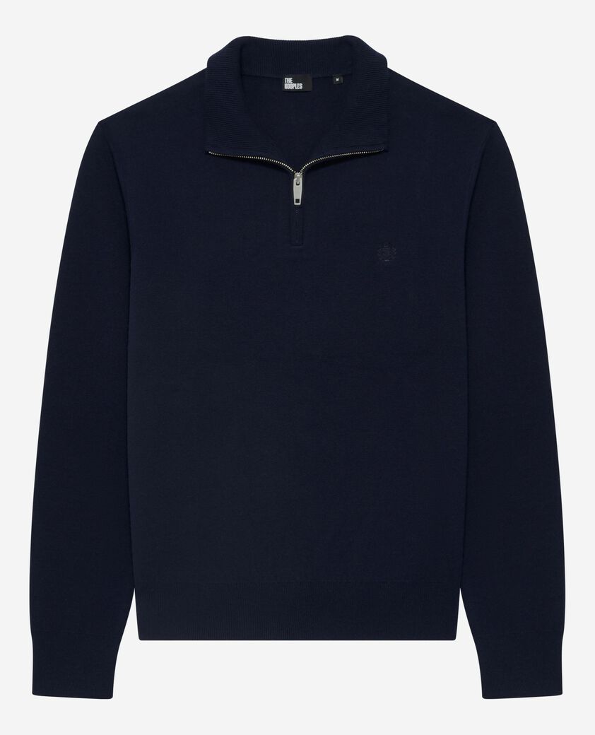 The Kooples HERREN NAVY pullover mit trucker-kragen, doppelseitig, marine