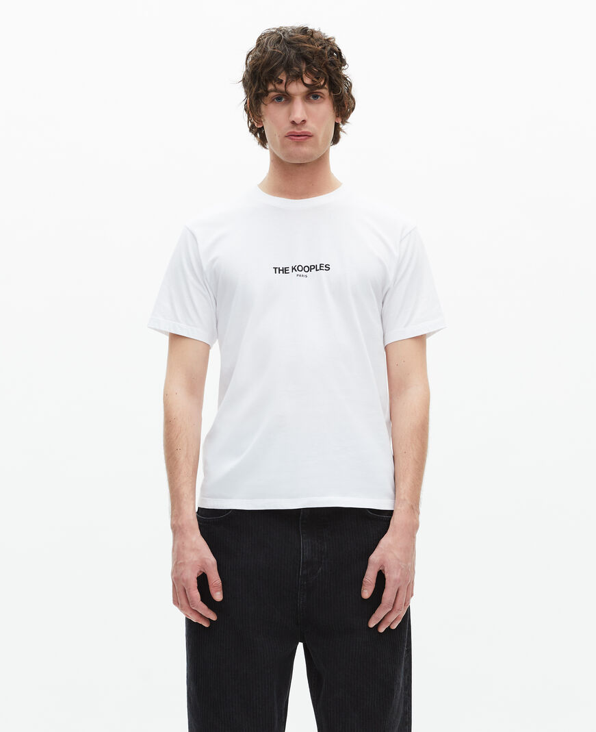 The Kooples HOMME WHITE t-shirt avec logo blanc