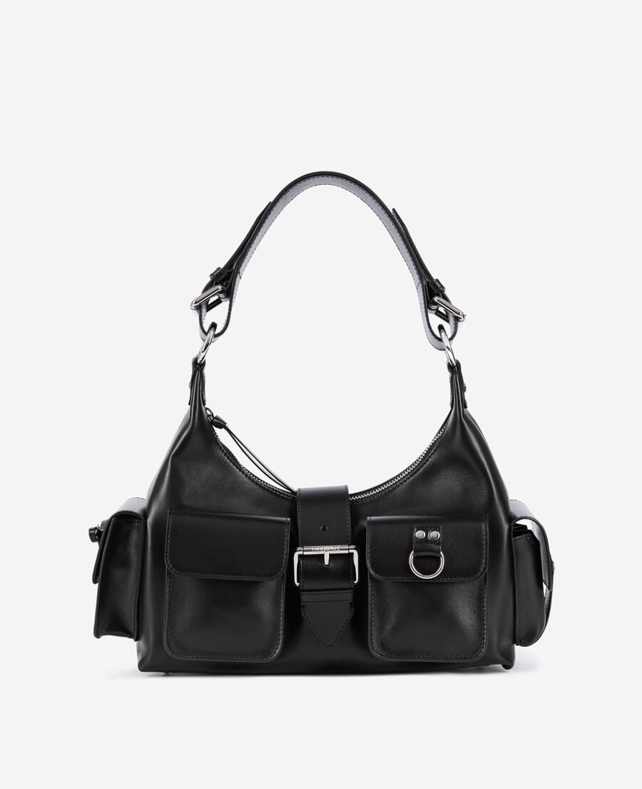 The Kooples F BLACK black smooth leather amelia bag