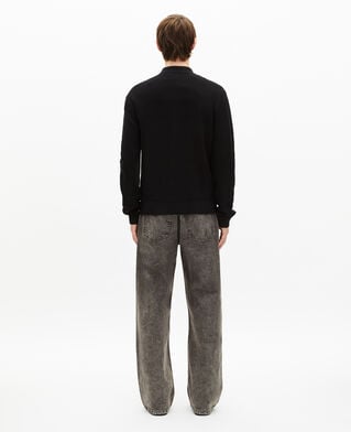 The Kooples HOMME BLACK cardigan en nid d'abeille noir