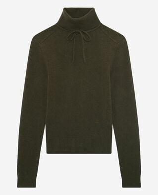 The Kooples WOMEN KAKI khaki cashmere turtleneck sweater