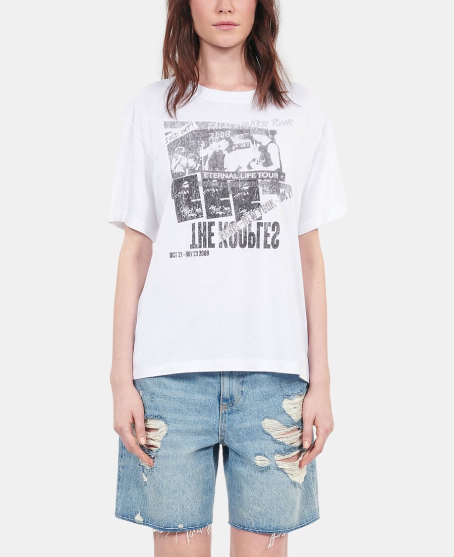 The Kooples F WHITE white eternal life tour serigraphy t-shirt