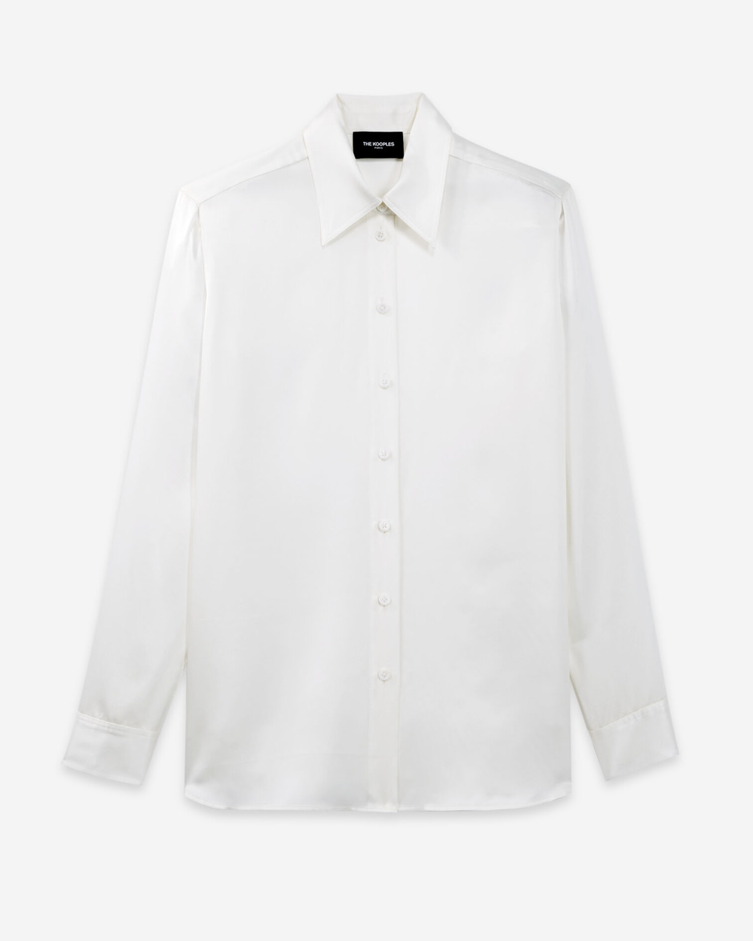 Loose white shirt with large cuffs, WHITE, hi-res image number null