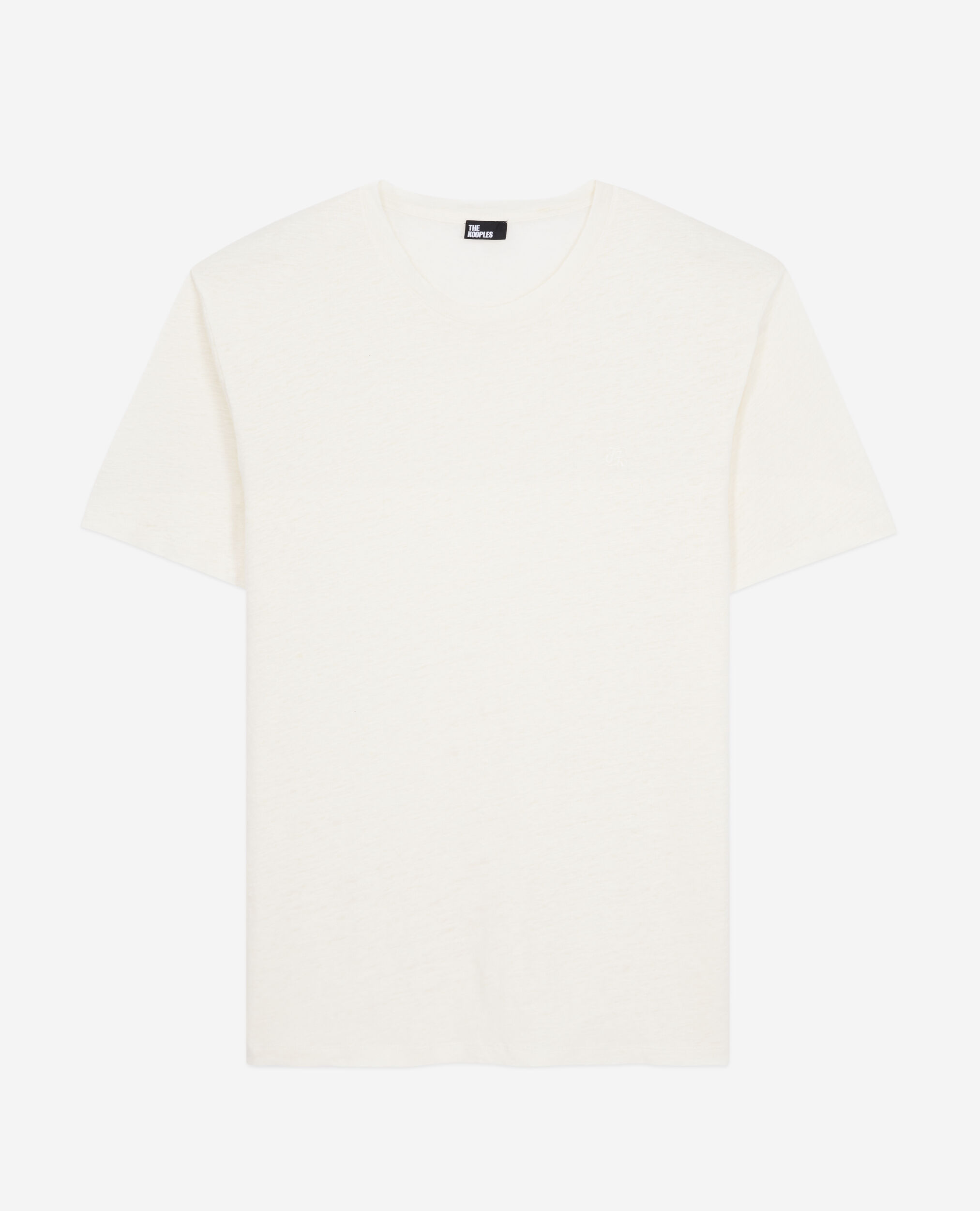 Men's ecru linen t-shirt with blazon, ECRU, hi-res image number null
