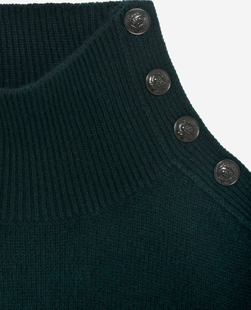 The Kooples WOMEN FOREST short dress in green wool
