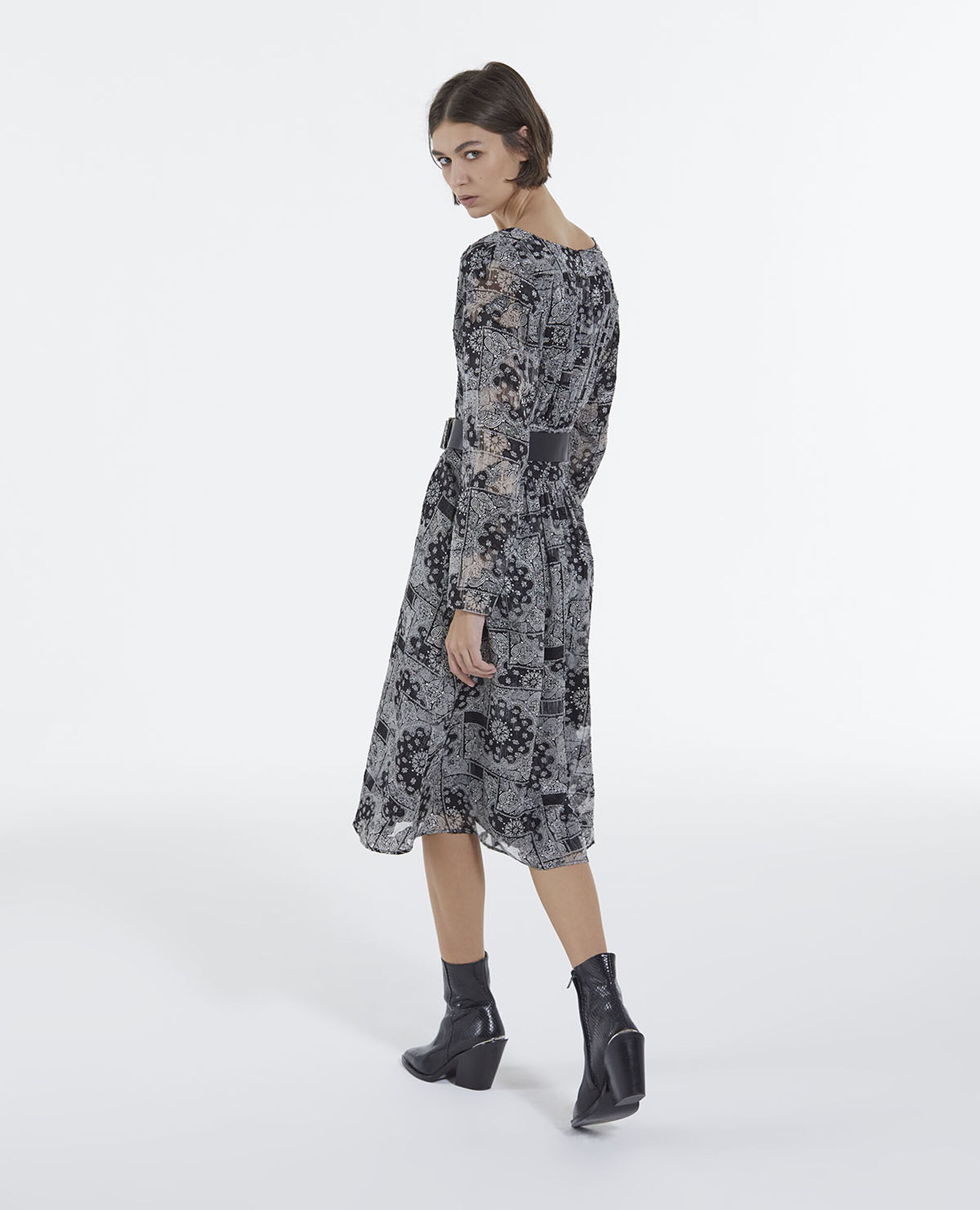 Kleid lang Bandana-Print, BLACK, hi-res image number null