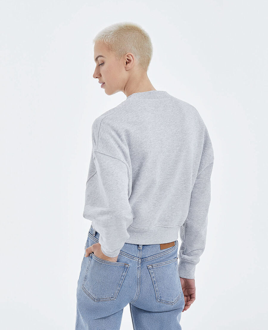 Gray cotton sweatshirt The Kooples heart logo The Kooples US