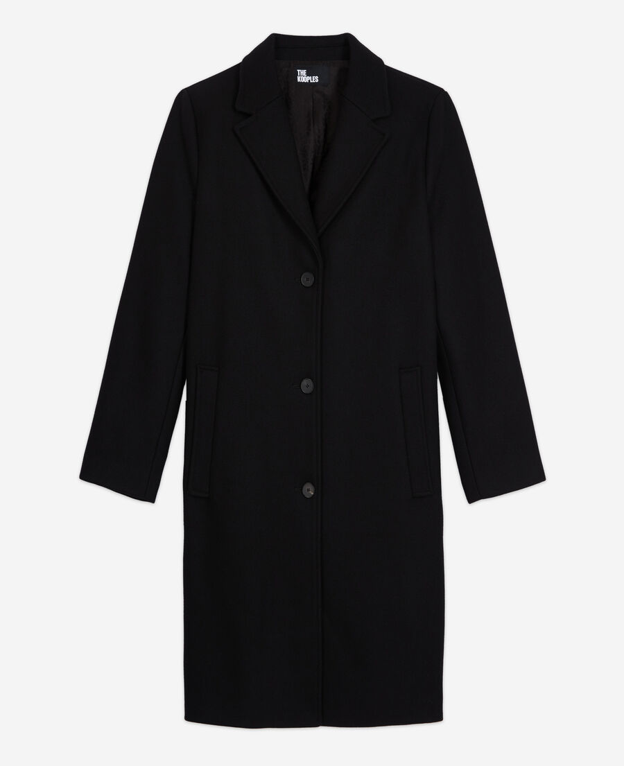 desbloquear Comparación estar impresionado Abrigo lana negro para Mujer - Outlet | The Kooples - España