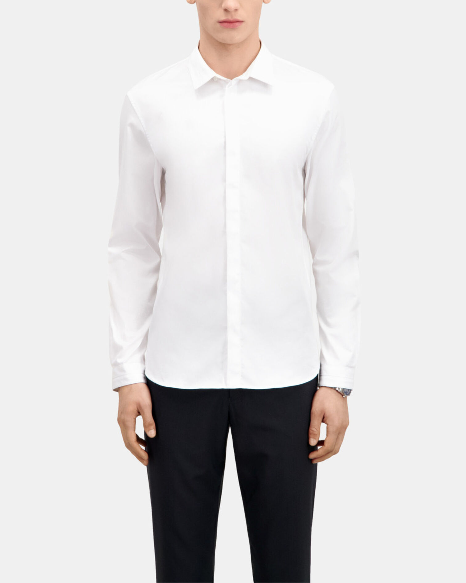 Chemise en smart twill blanche, WHITE, hi-res image number null