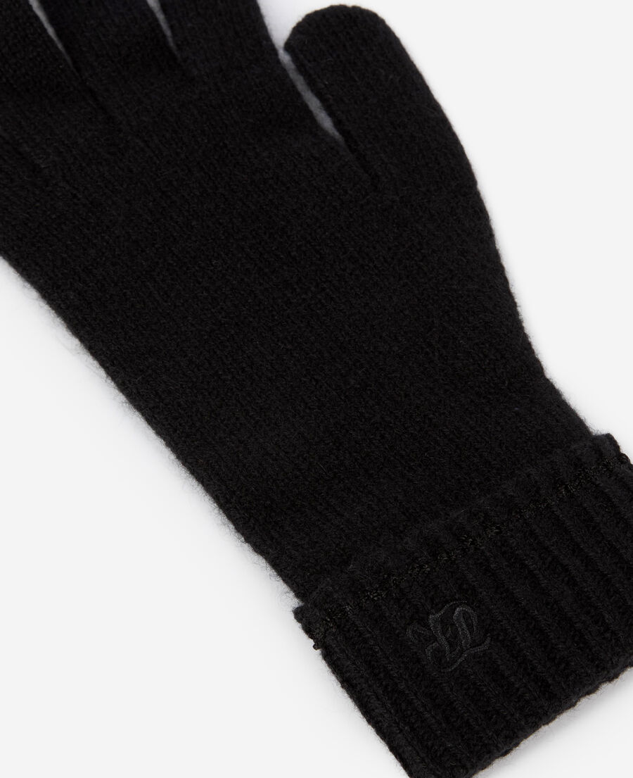 The Kooples M BLACK black cashmere gloves