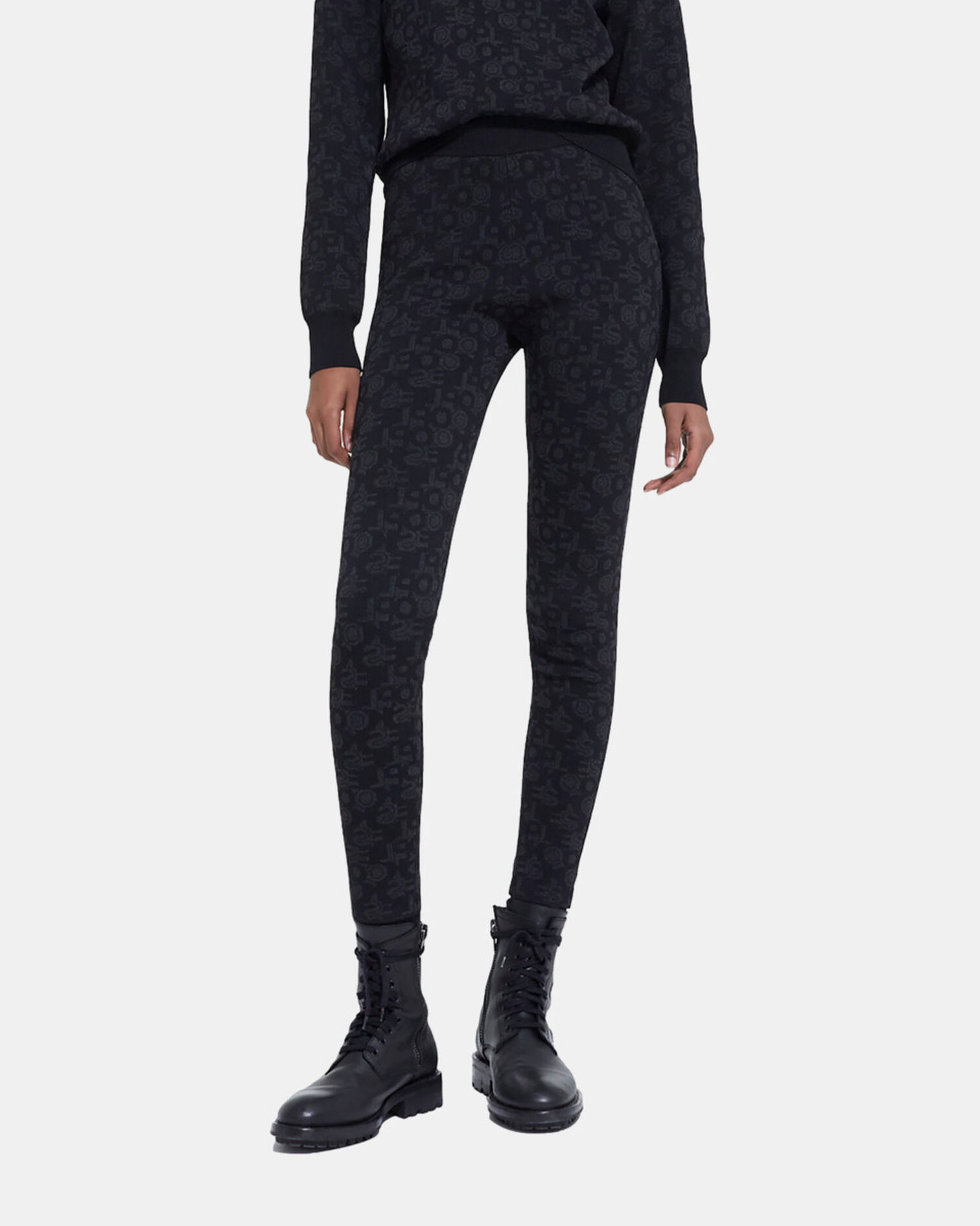 Legging logo The Kooples noir, BLACK DARK GREY, hi-res image number null