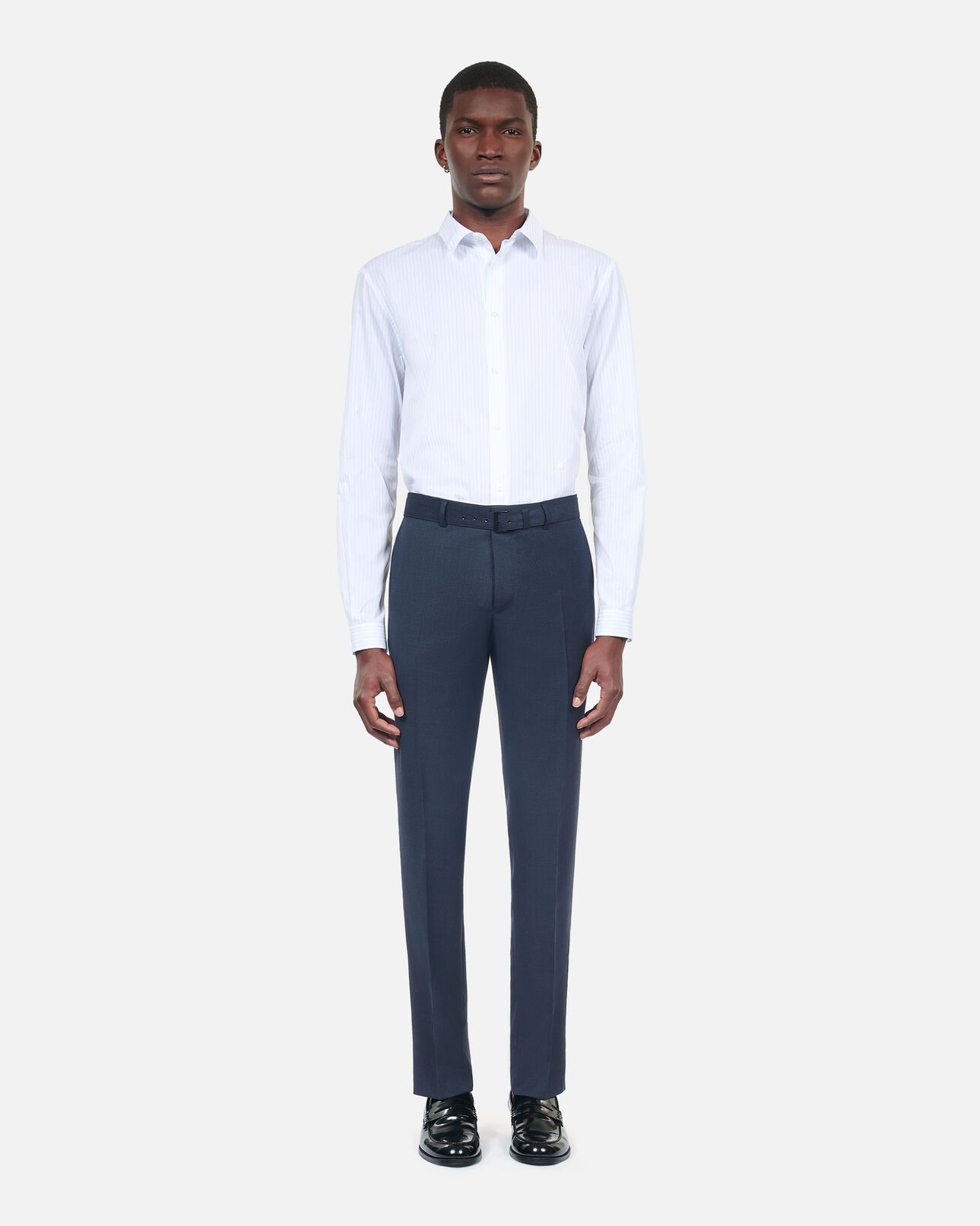 The Kooples HOMME NAVY pantalon de costume en laine bleu marine