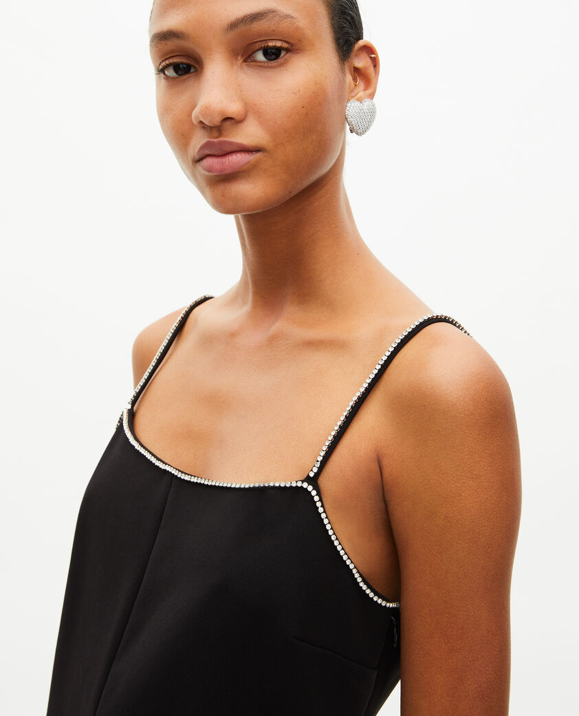 The Kooples FEMME BLACK robe courte avec d&eacute;tails de strass noire