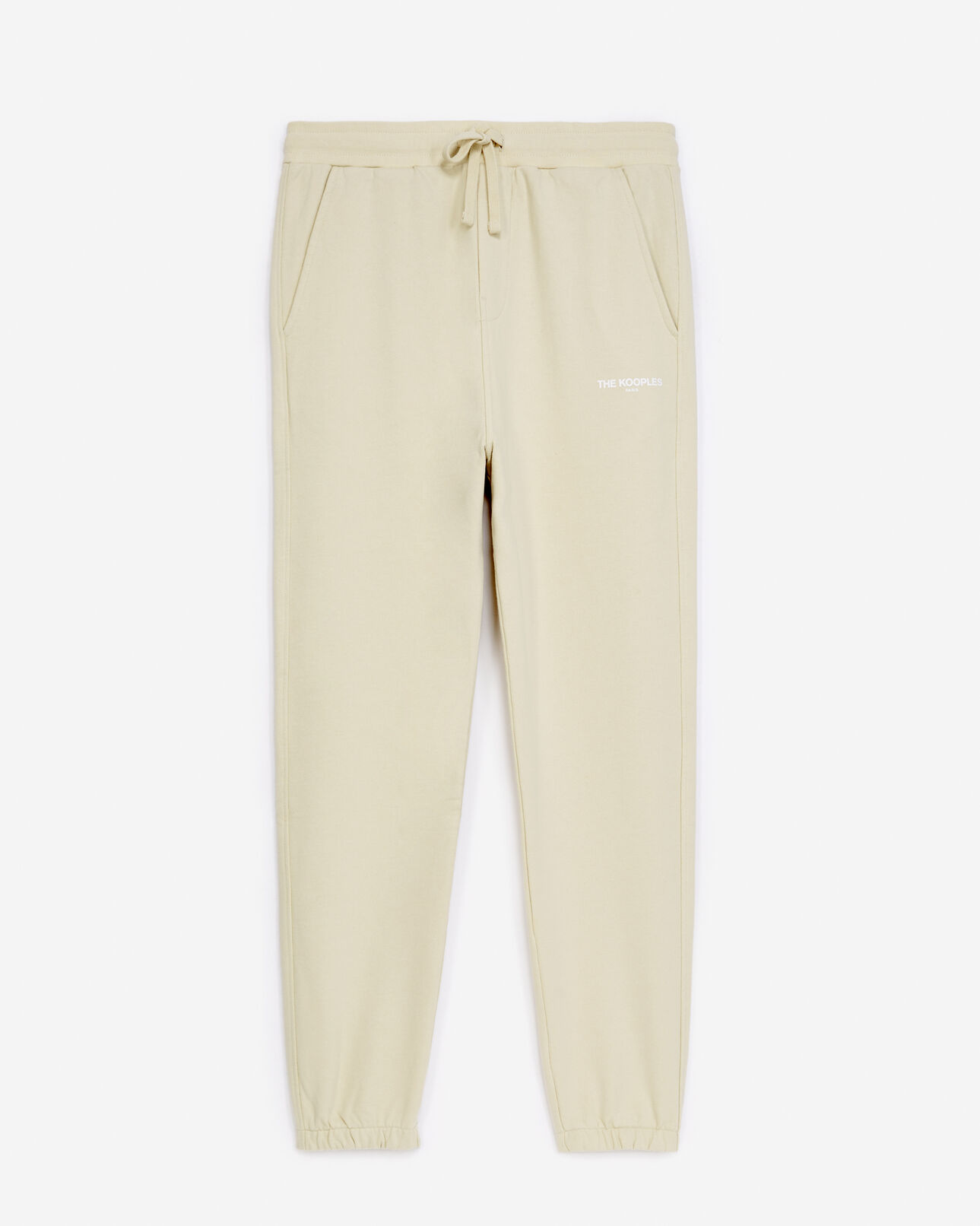 The Kooples HOMME ECRU jogging en coton écru épais