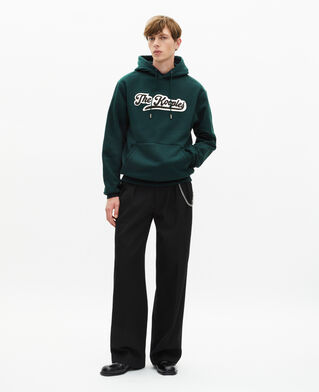The Kooples HOMME BOTTLE GREEN sweatshirt à capuche avec patch vert foncé