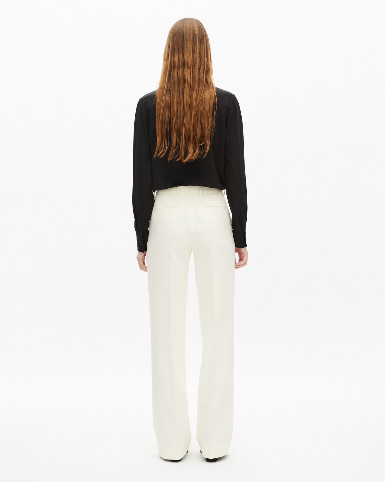 The Kooples DAMEN ECRU gerade geschnittene, ecrufarbene crêpe-hose