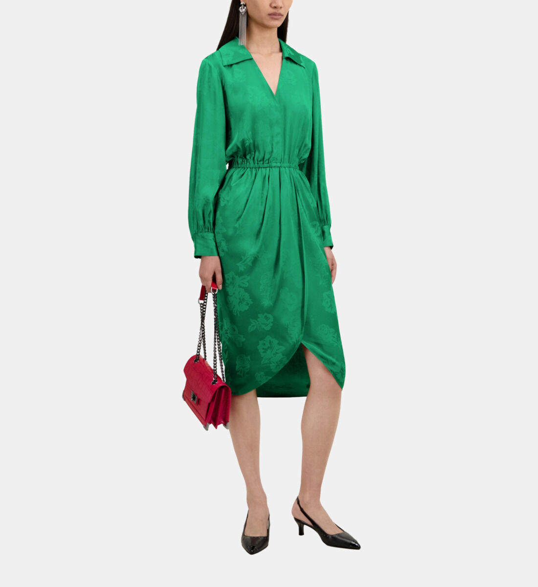 Robe verte mi longue cheap
