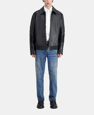 The Kooples HOMME BLACK blouson biker en cuir noir