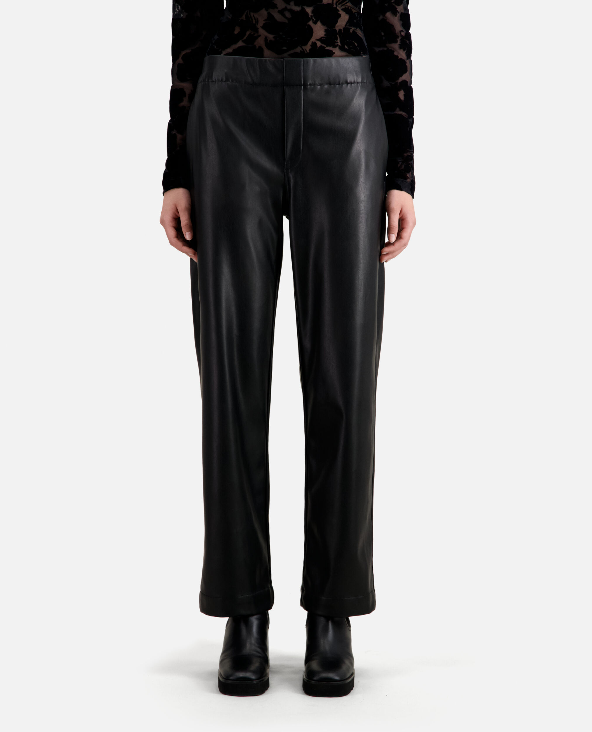 Black leather effect trousers The Kooples Canada