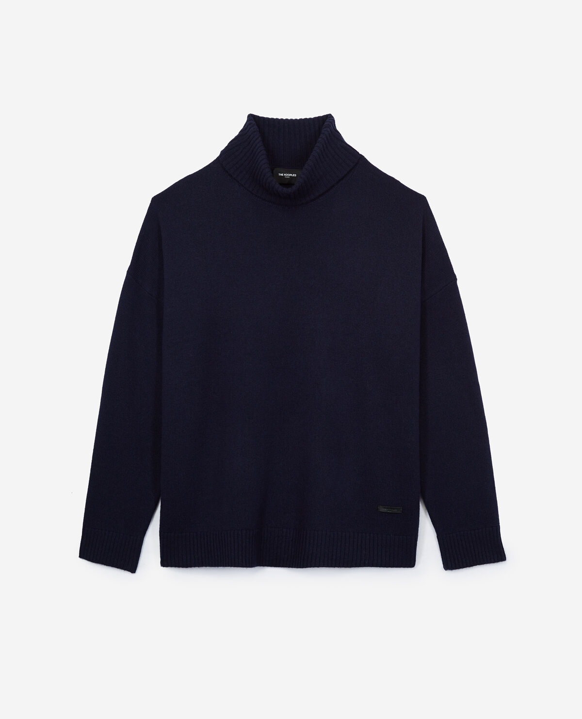 Navy cashmere shop turtleneck sweater