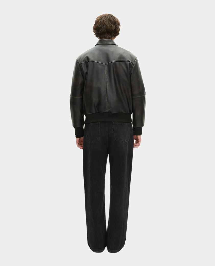 The Kooples HOMME DARK BROWN blouson en cuir marron